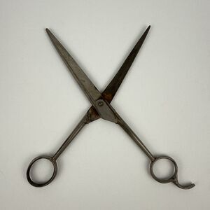Vintage Forged Steel Barber Scissors Shears Stamped S-G Madison 7” Long